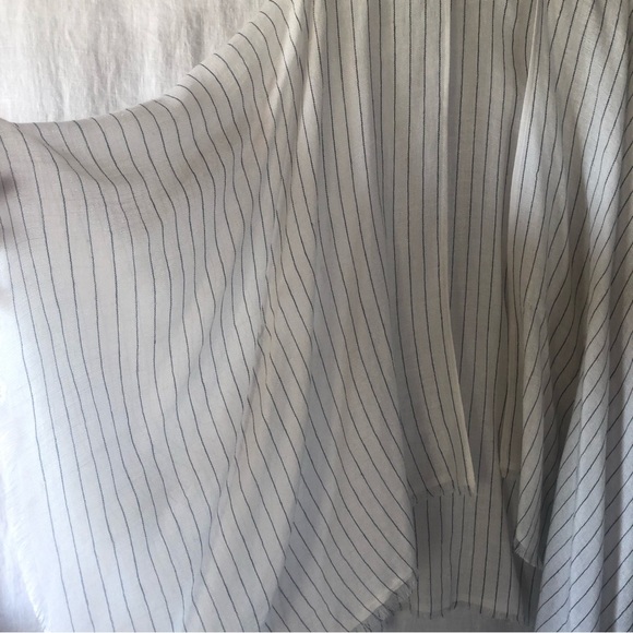 NWT Rag & Bone Pinstripe linen blend poncho Hampden style black stripe one size - Picture 4 of 9